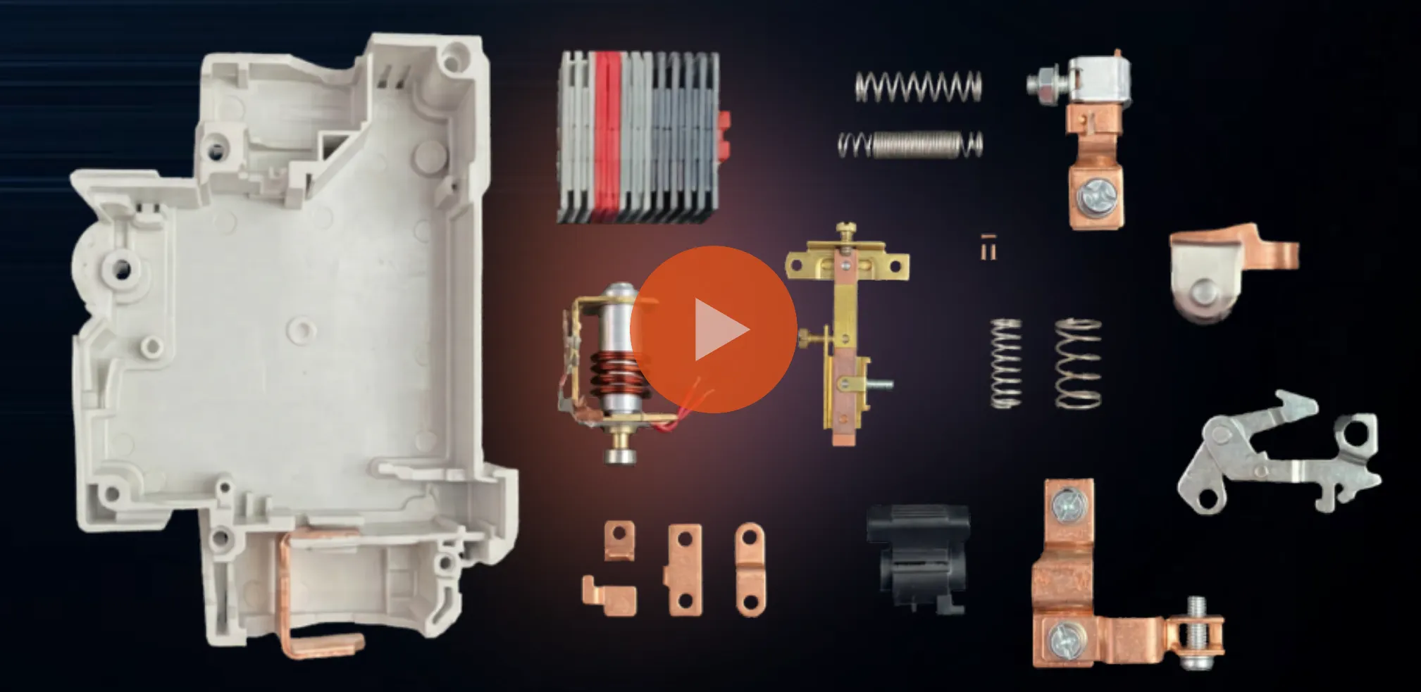 Axiom LV switchgear — exploded MCB assembly